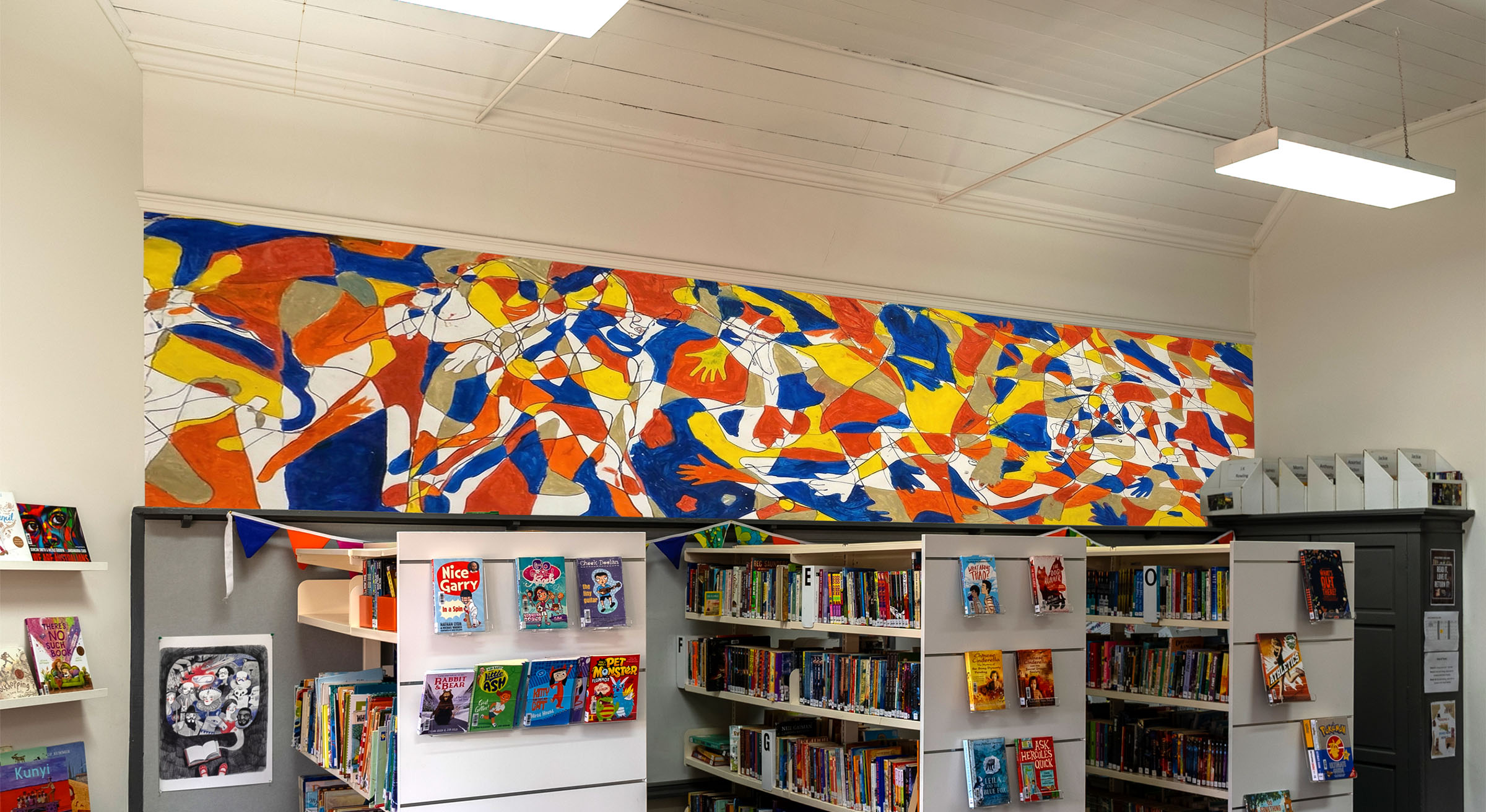 Art for All mural installed in the school library