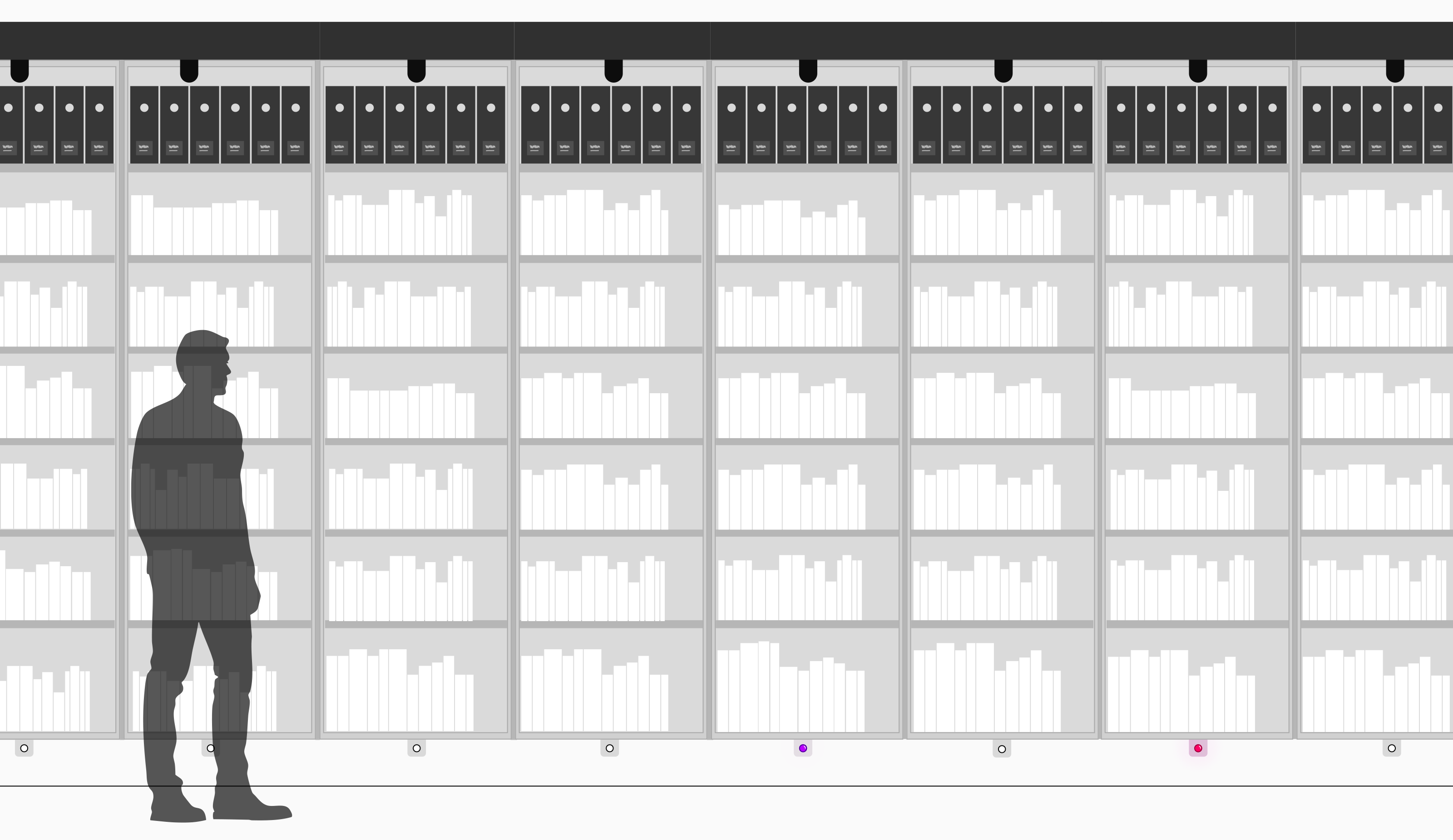 Library Builder - early wireframe with human scale figure