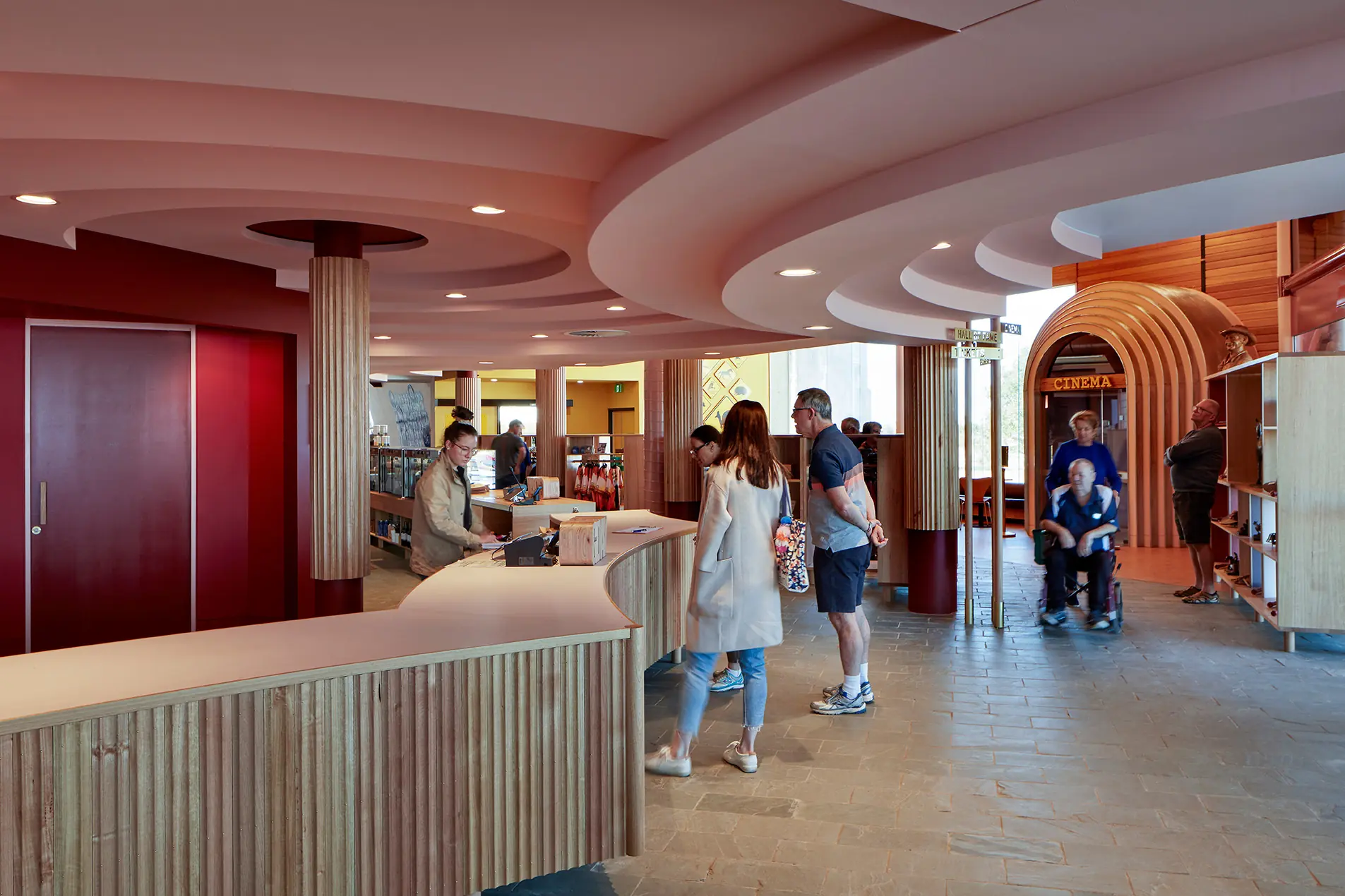 Visitors approaching the Australian Stockman's Hall of Fame