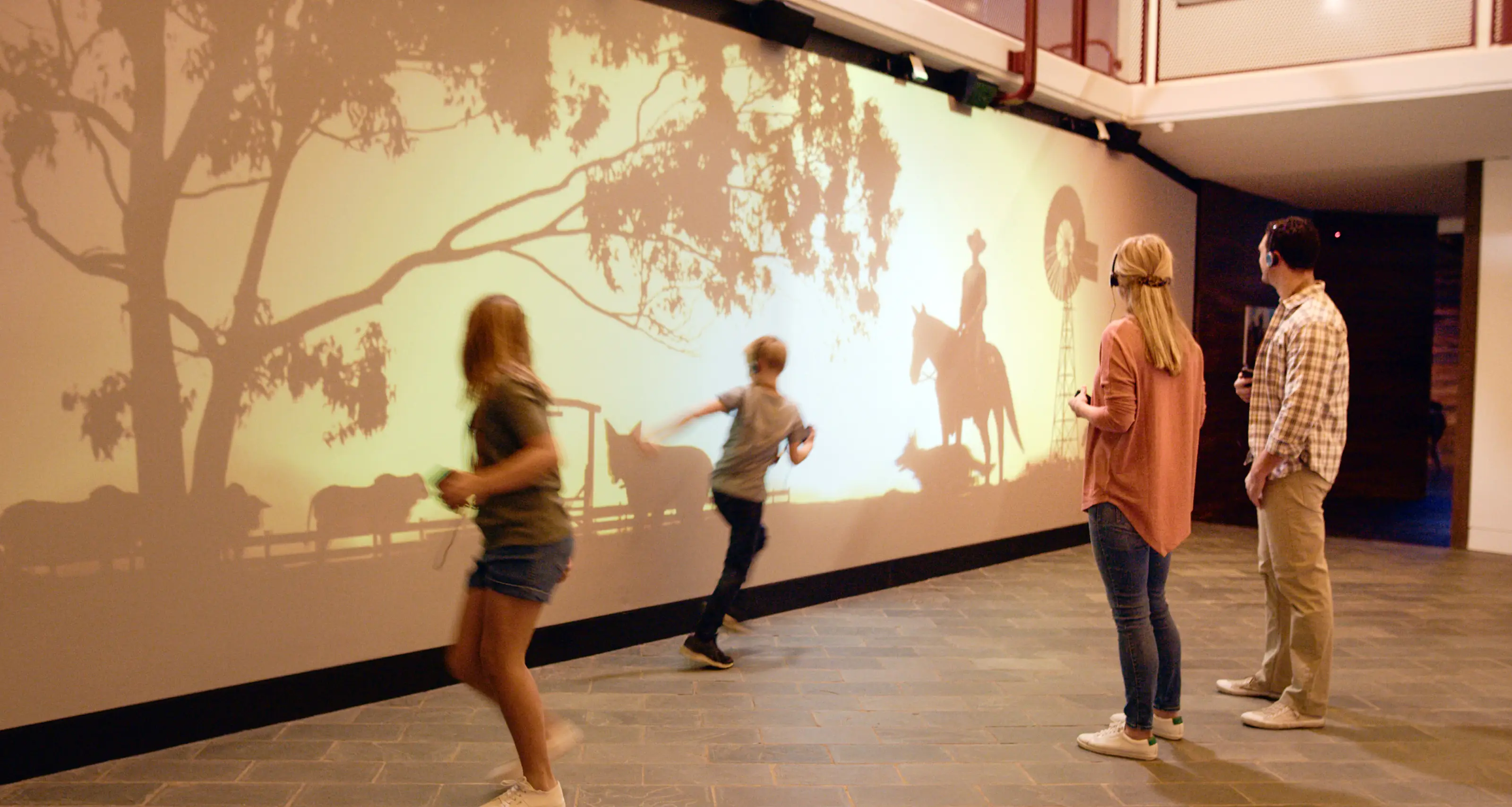 Interactive welcome wall at the Stockman's Hall of Fame