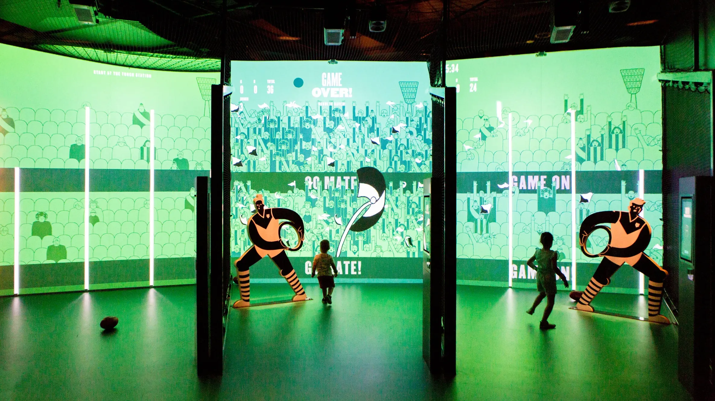 Children participating in sports challenges