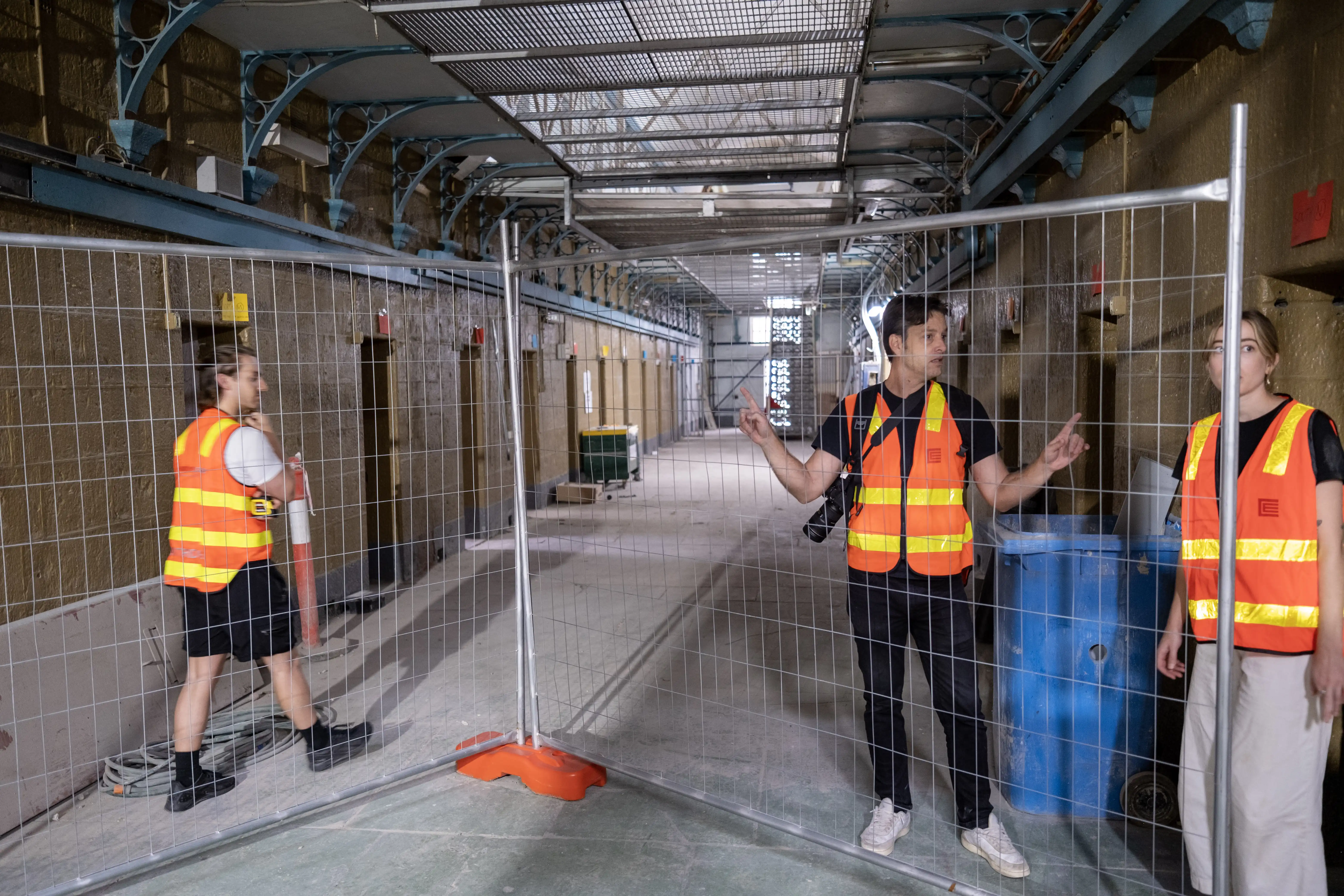 Edward Blake on site during production at Pentridge Prison